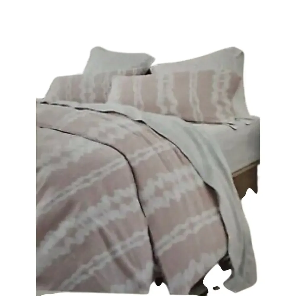 Rebecca Minkoff Tie-Dye Stripe Pink/White Twin Duvet Cover Set NWT